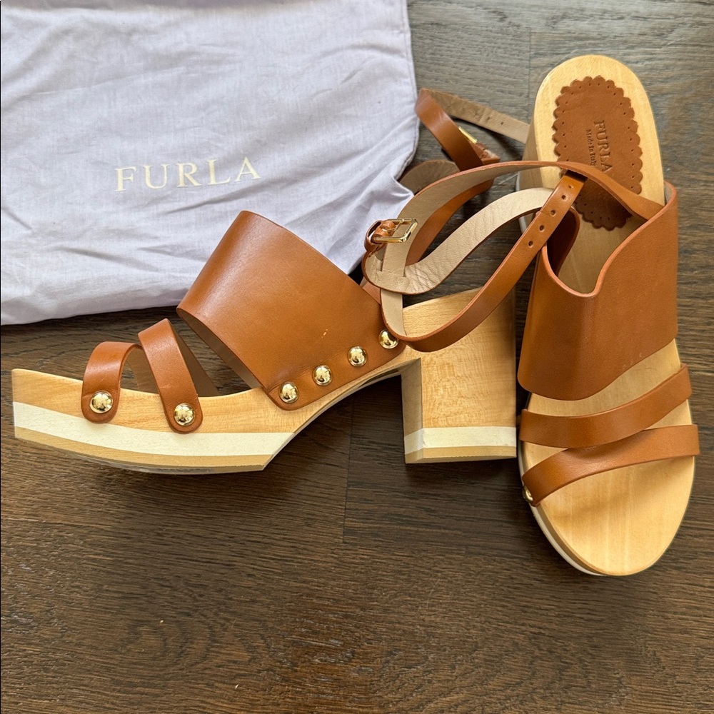 Furla Women's Brown Leather Sandals